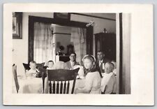Postcard RPPC Children at Family Dinner Real Photo Gramophone Phonograph picture
