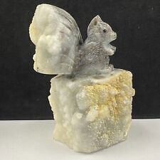 665g Natural crystal mineral specimen, sphalerite, hand-carved the Squirrel gift picture