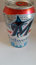 BUDWEISER  **FLORIDA MARLINS**    12 OZ CAN    EMPTY   BOTTOM OPEN..2023 picture