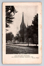 Odd Fellows Fountain & Trinity Church WW Crozier Madison IN Postcard picture