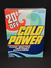 Vintage 1980’s Cold Power Powder Laundry Detergent  3lb 1Oz Unopened Full Sealed picture