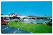 c1960's Redwood Motel Car Swimming Pool Buzzards Bay Massachusetts MA Postcard picture