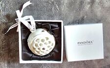 Pandora 2011 White Porcelain Unforgettable Moments Christmas Ornament in Box picture