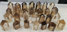 840g 28pcs Super Top NATURAL SMOKY CLEAR QUARTZ CRYSTAL POINT HEALING 1 picture