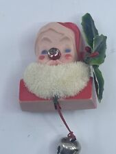 VTG Rare  1960s Light Up Nose Santa Claus Brooch Pin Amazing Vintage Christmas picture