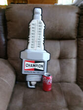 VINTAGE CHAMPION SPARK PLUG THERMOMETER SIGN MOLDED PLASTIC 1960'S WORKS picture