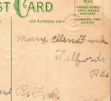 Telford Pennsylvania MARY ELLEN FUNK Postcard from Irene Dain 1907 QP picture