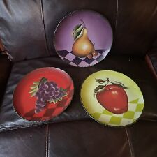 Home Interiors Fruit Plates Decoration  Set Of 3 Used picture