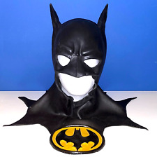 1989 DC Comics Michael Keaton BATMAN Movie Latex Rubber Mask Cowl with Liner picture
