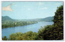 1955 Scenic View Of Ohio River And West Virginia's Ohio River Valley Postcard picture