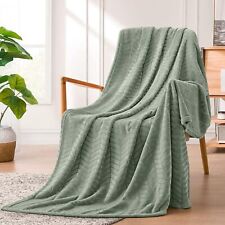 Excervent Soft Brushed Flannel Throw Blanket sage 40