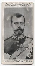 Tsar of Russia Nicholas II Tobacco Card C24 Imperial Tobacco Canada 1917 Tzar picture