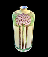 Antique-Nippon Vase Coralene-Royal Kinran  Vase Lotus-Antique Coralene Nippon picture