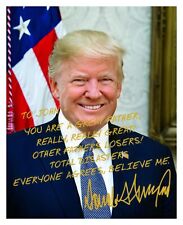 PRESIDENT DONALD TRUMP FATHERS DAY/BIRTHDAY PERSONALIZED MESSAGE 8X10 PHOTO picture