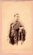 Young Lad in Fancy Outfit, Rev. Stamp on Back, c1860, CDV Photo, #2184 picture