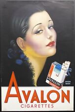 c.1940 Avalon Cigarettes Tobacco Paper Sign Vintage Poster Pinup Girl Original picture