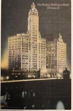 Vintage 1930's The Wrigley Building, Chicago Illinois IL Postcard Linen Antique picture