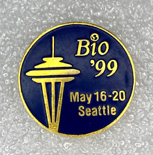 Bio '99 Lapel Pin - Vintage 1999 Seattle Washington Space Needle Conference Pin picture