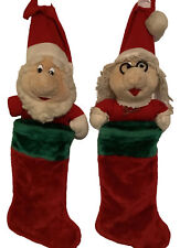 Vintage Christmas Stockings Santa Claus and Mrs. Claus Chosun International READ picture