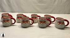 Used Set of 8 Target Threshold Santa Claus Coffee Mug Figural Face 16 Oz picture