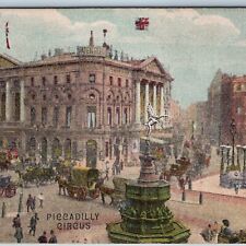 c1910s London, England Piccadilly Circus Market Square Fountain Postcard UK A196 picture