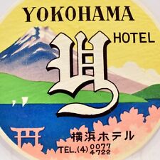 Original 1960s Yokohama Hotel Japan Luggage Trunk Label Sticker Unused picture