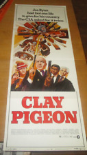 CLAY PIGEON 1971  Telly Savalas Robert Vaughn Poster ORIGINAL Insert 14x36