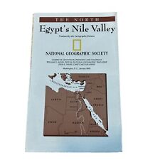 National Geographic  1995 Map Egypt's Nile Valley Giza Cairo Pyramids 31” X 10” picture