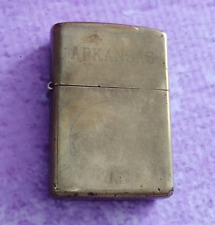 Vintage Zippo Lighter Brass Etched Arkansas Mountains I X Bradford PA USA Old picture