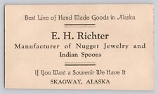 E. H. Richter Skagway Alaska Jewelry Manufacturer Business Card 1920s B1-113 picture