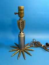 Vintage WW1 WW2 Trench Art Lamp Folk Art Made Of Bullets & Mortar Shell picture