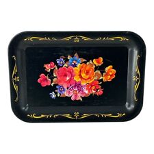 Floral Metal Tin Tray CHOOSE YOUR Snack Catch All Vanity Small Vintage picture