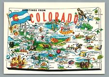 Greetings from Colorado MAP Postcard Continental 6x4 Postcard picture