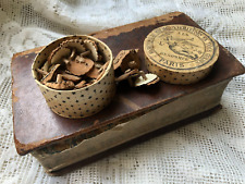 Antique French Original Box UNUSED Old Stock 25 Tiny Floating Candles c1910 picture