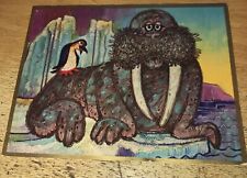 Walrus Penguin Antarctic Background Get Well Quick Greeting Card Vintage Tusk Tu picture