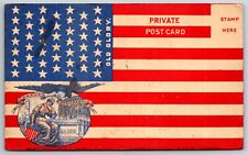 Vintage c1905 PMC Postcard American Flag - 