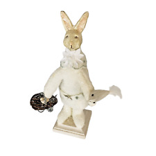 ESC Trading Bunny Figurine Sharon Andrews Rabbit Paper Mache Folk Art Easter picture