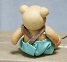 VINTAGE Homco Cute Little Ceramic Bear Movable Articulating Arms Legs Overalls picture