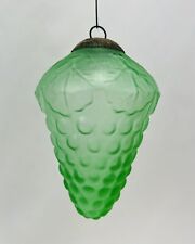 Vintage 4” Midwest Kugel Frosted Glass Christmas Ornament Green Grape Cluster picture