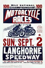   Vintage AMA Motorcycle Racing Poster Langhorne Speedway PA Antique Ad  13