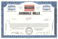 Avondale Mills - Alabama Specimen Stock Certificate - Sylacauga, Alabama - Speci picture