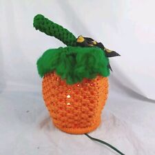 Vintage Handmade Crocheted Light Up Pumpkin picture