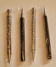 Ornate Filigree Chrome Metal Ballpoint Pens Lot of 4 NIP Brand New/Points Sealed picture