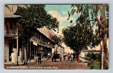 West Palm Beach FL-Florida, Narcissus Street, Antique Vintage Postcard picture