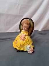 Vtg Josef Originals GIRL KNITTING with KITTEN Love is Forgiveness RARE Figurine picture
