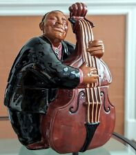 Clay Art Jazz Stand up Bass Man Cookie Jar Vtg Late 1990s Music Scene Abstract picture