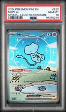 PSA 10 GEM MINT Pokemon Card 232/091 Mew EX SIR Paldean Fates Old Art picture