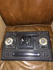 Anglo Indian Carved and Ebonized￼ Inkstand/Inkwell With Elephant picture
