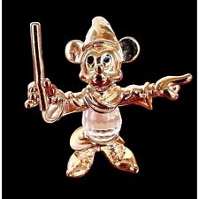 Vintage Disney Mickey Mouse Crystal Gold Plated Figurine Lencia Austria Rare picture