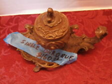 ANTIQUE FRENCHCLASSIC BAROQUE BELLE EPOQUE LEAVY BRONZE/BRASS INK WELL picture